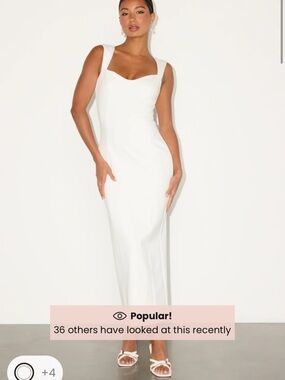 Lulu's White Square-Neck Midi Dress